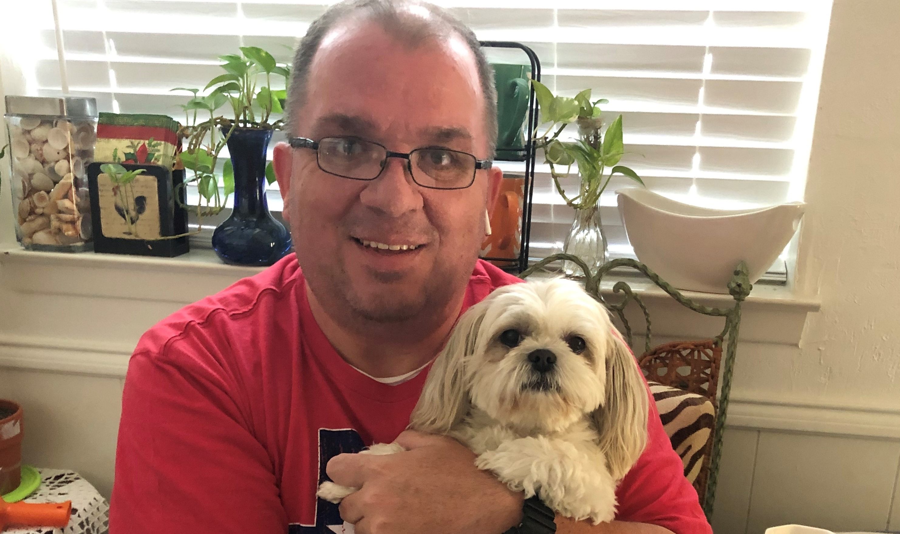 Photo of Jon Filbert with his dog, Fifi