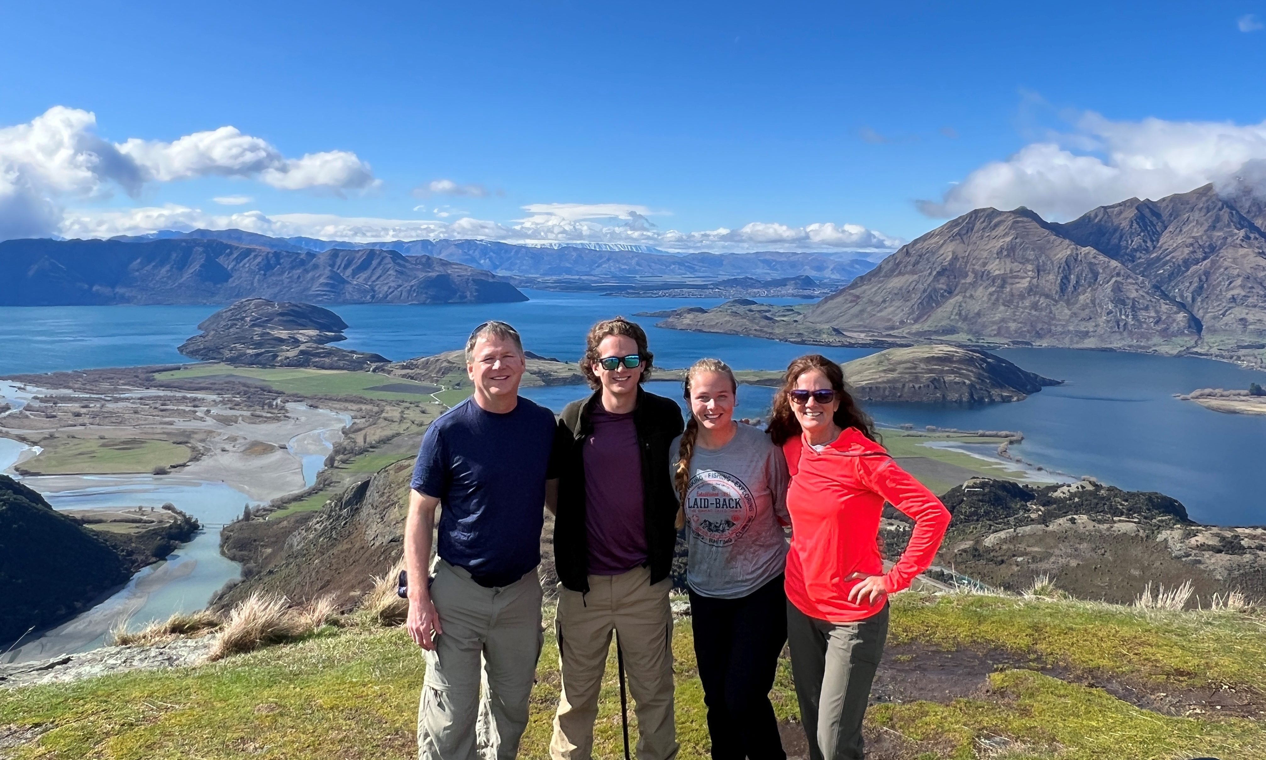 Steve Olejniczak hiking in New Zealand with his family