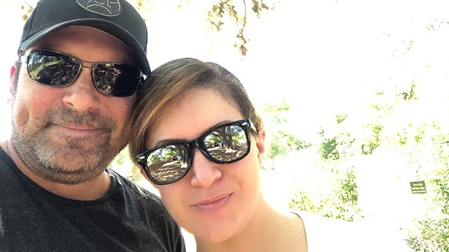 Hodgkin lymphoma survivor Callie Piper with Michael Gillespie