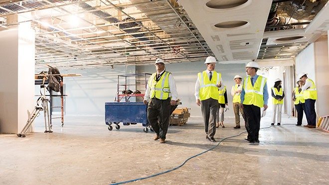 Peter Pisters tours the site of the new League City location