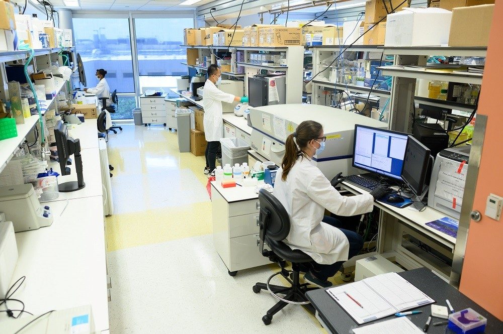 Scientists working in a lab
