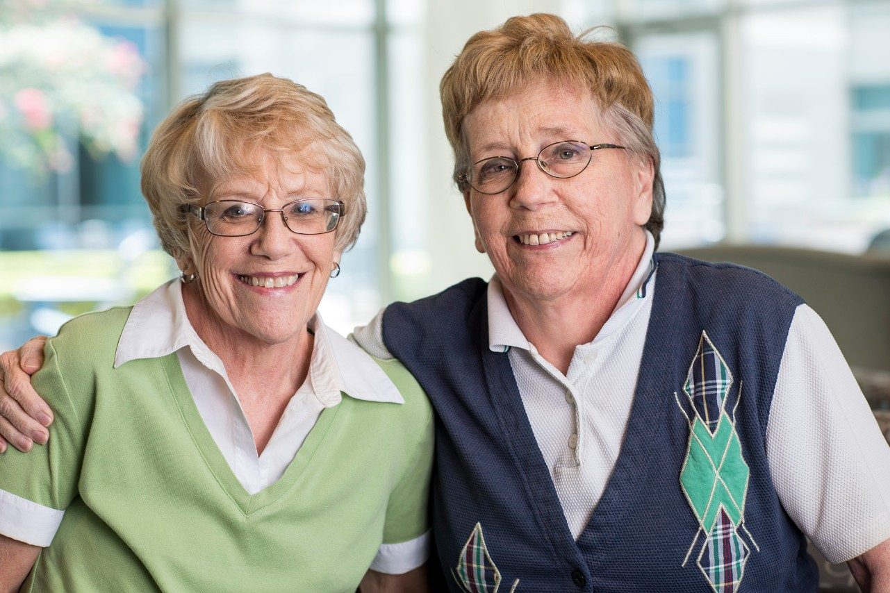 Cancerwise blog post: Marian (left) and Mary Jane Fields, plexiform fibrohistiocytic sarcoma, twins, transplant, soft tissue sarcoma, skin cancer treatment 