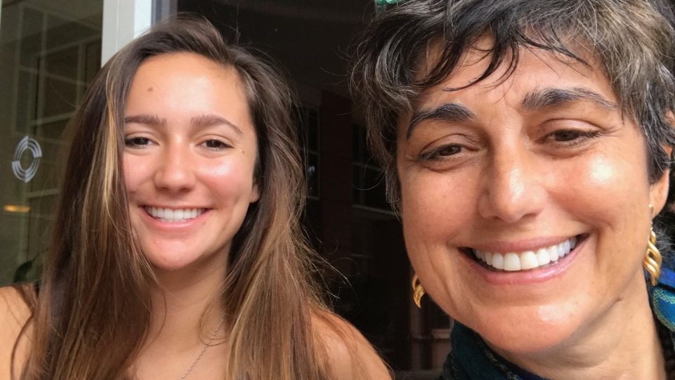 Pancreatic cancer survivor Jane Mooney with her daughter, Claire