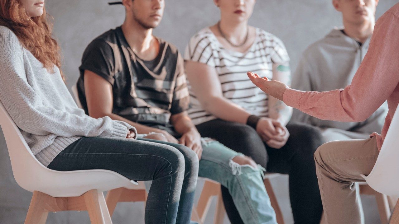 Cancer support group meeting