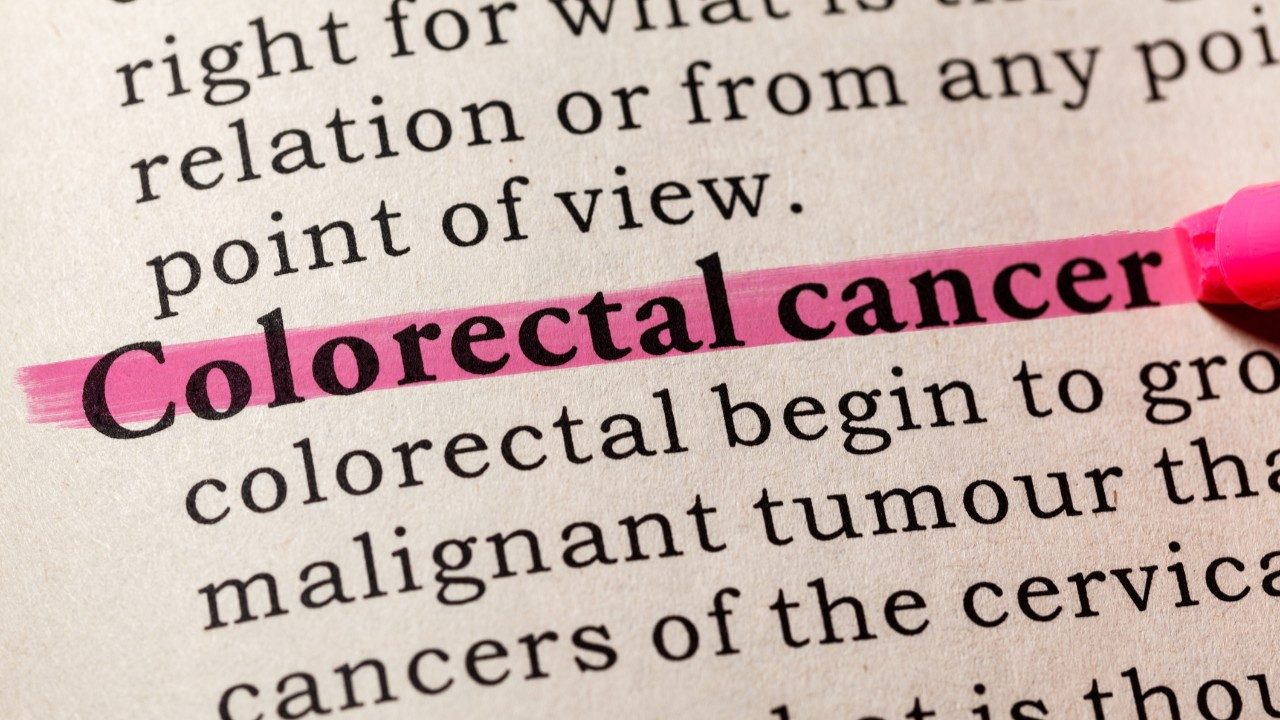 Colorectal cancer written on printed paper