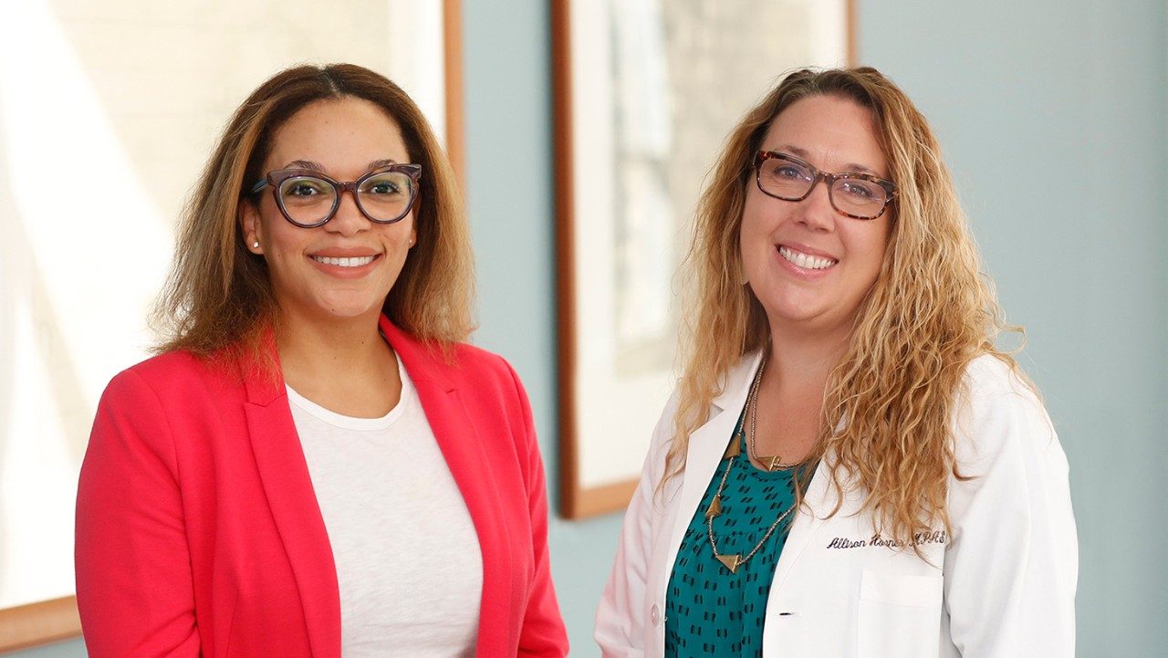 Aspiring physician assistant Nichole Flanagan (left), with her mentor, Allison Horner