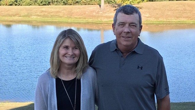 Anaplastic thyroid cancer survivor Max Nickless and his wife, Becky