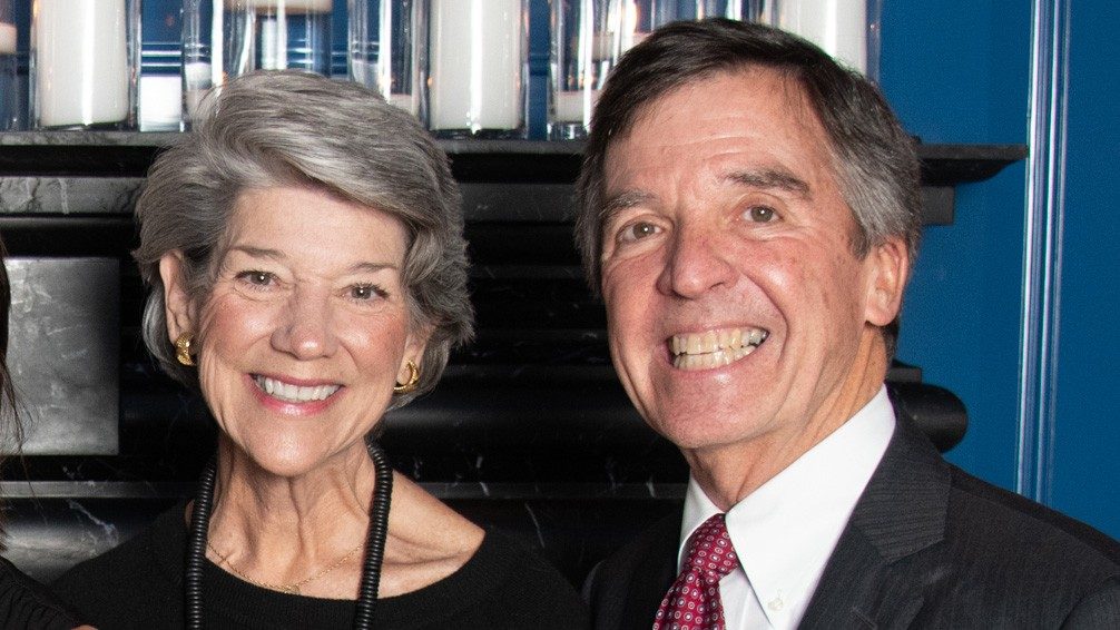 Lung cancer survivor Jim Melson (right) and his wife, Leslie