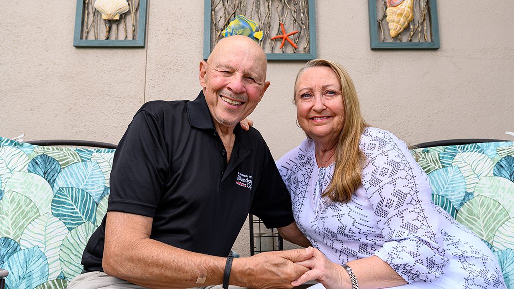 Melanoma survivor Beverly Morrison with her husband, Dennis, a non-Hodgkin lymphoma survivor 