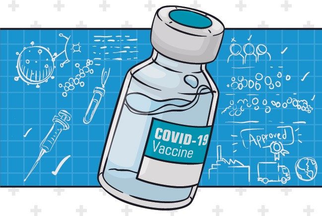 Graphic of COVID-19 vaccine vial