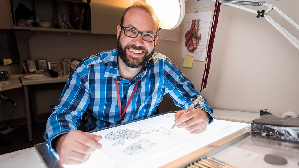 Senior medical illustrator Jordan Pietz