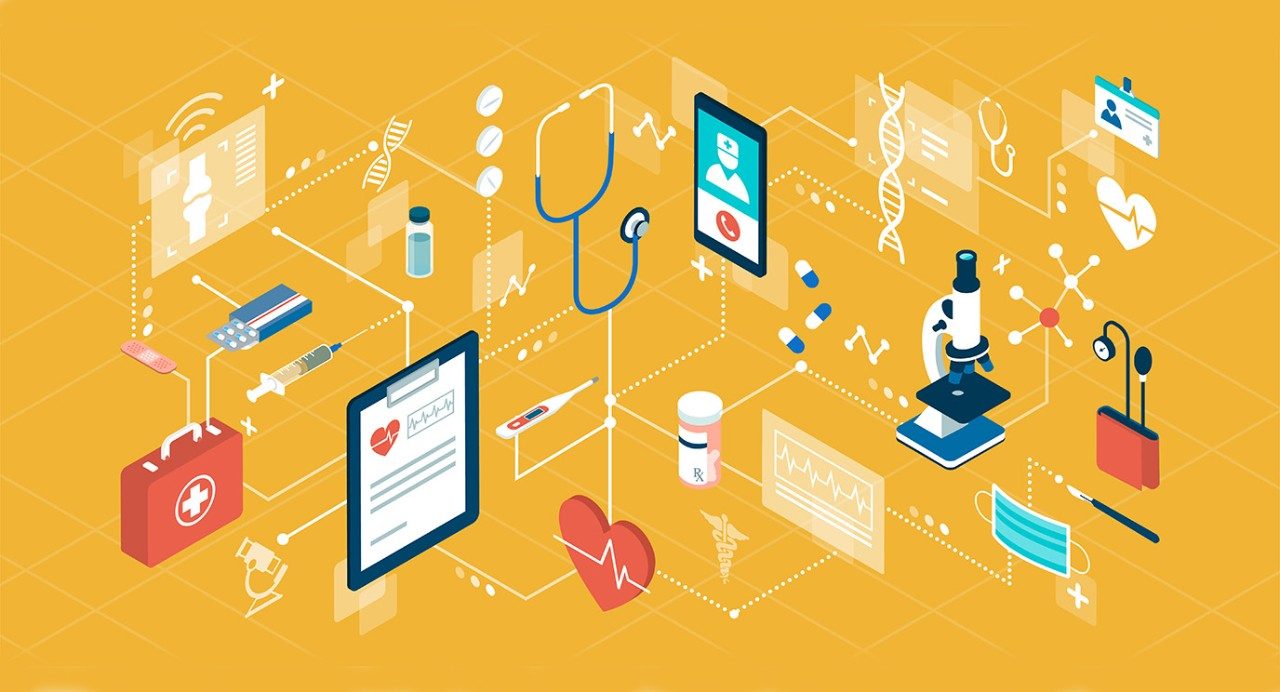 Graphic depicting various aspects of medical history