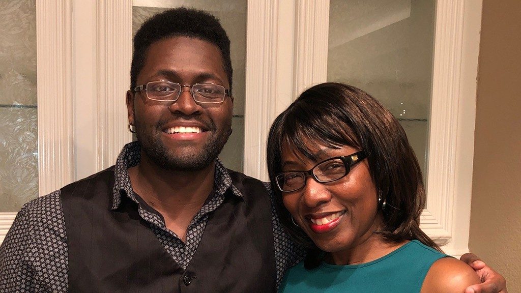 Lavernita Martin poses for the camera with her son, Desmond Martin, an aplastic anemia survivor
