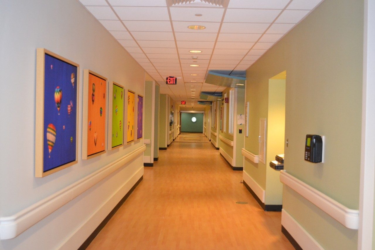Image of a hallway in the Ronald McDonald Family Room