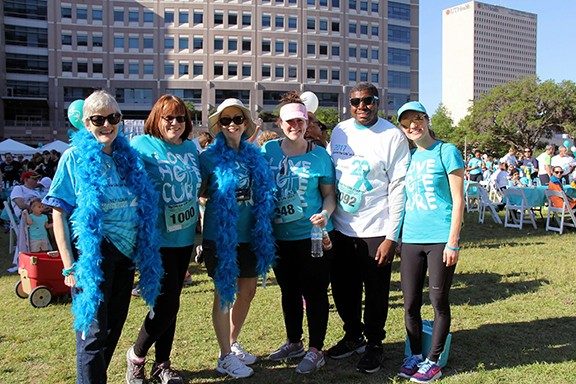 Sprint for Life participants on the prairie