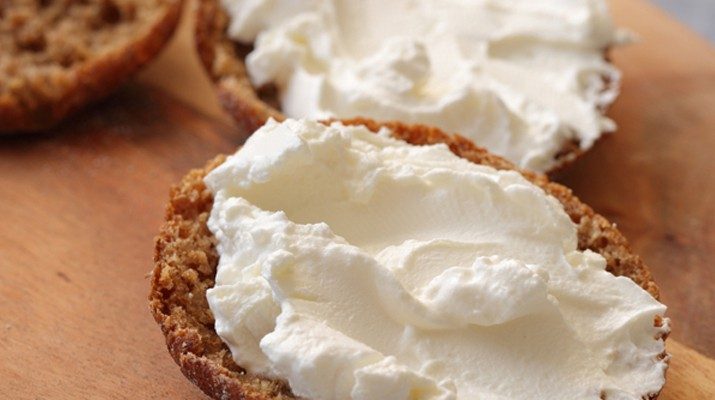 Cream cheese on crackers