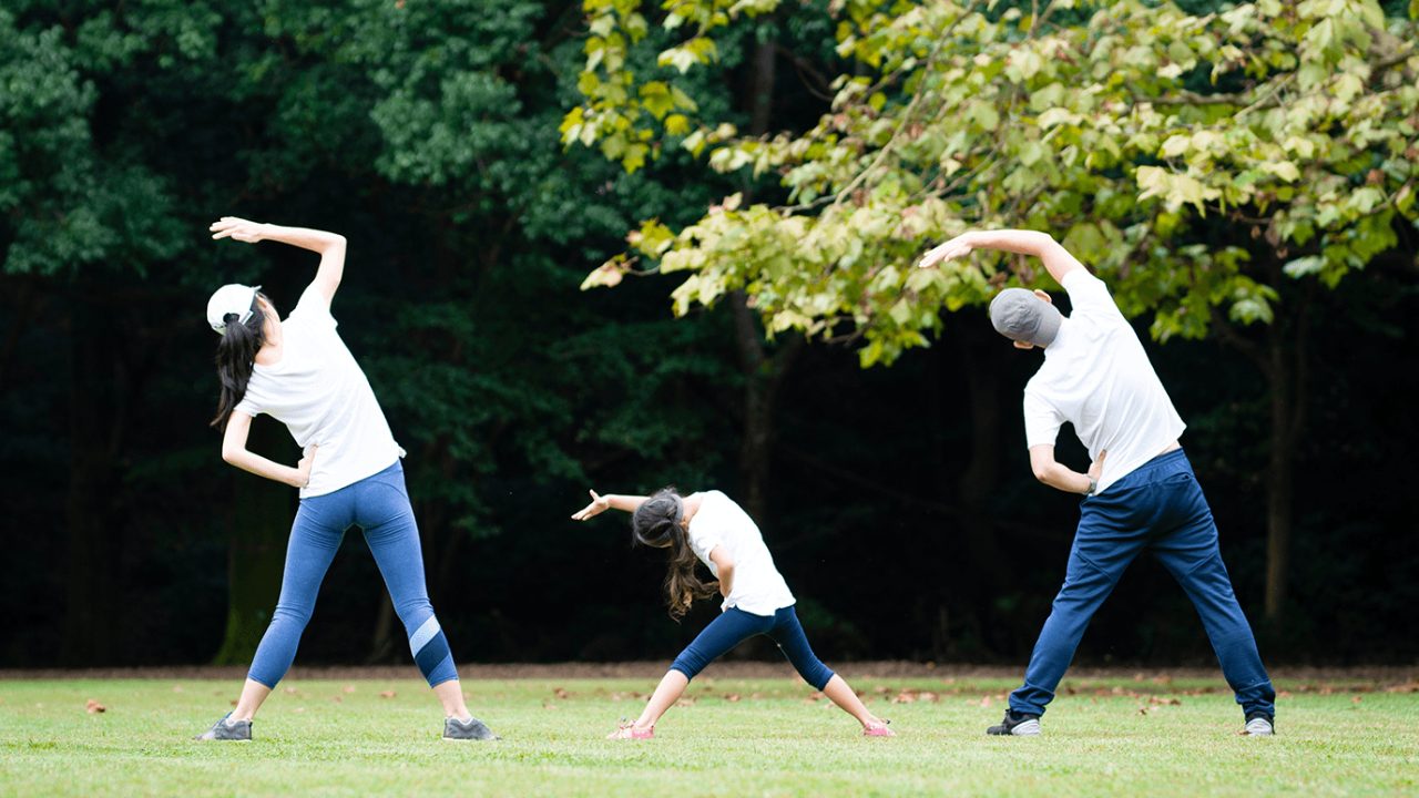Family exercise together