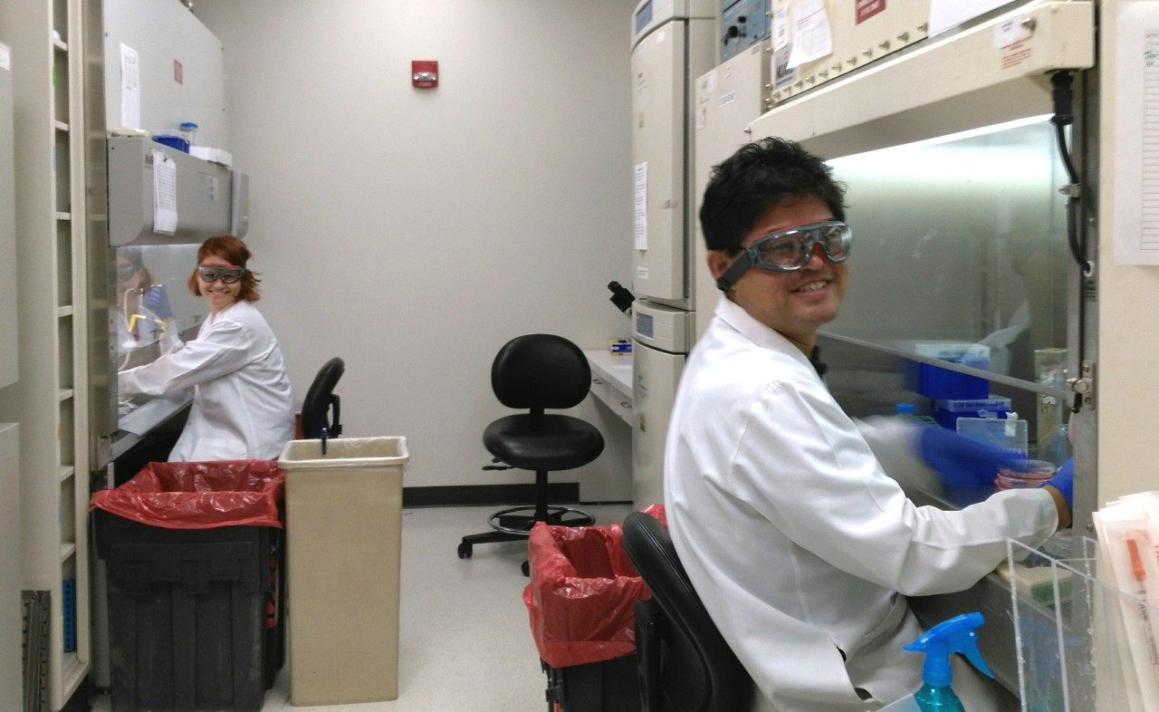 Lozano lab staff in hood room