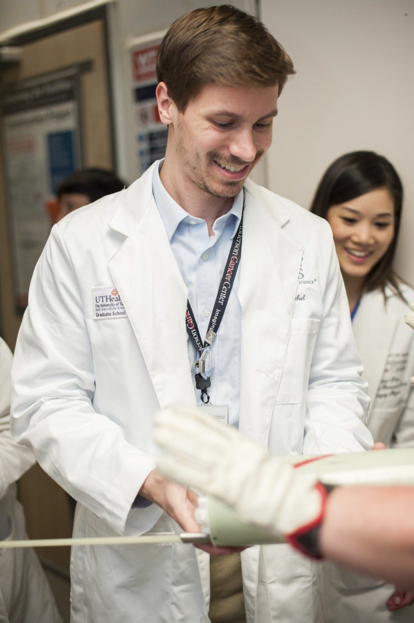 Lab Member working specialized MRI