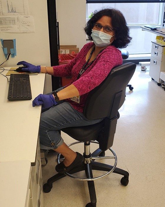 Sarita in the lab